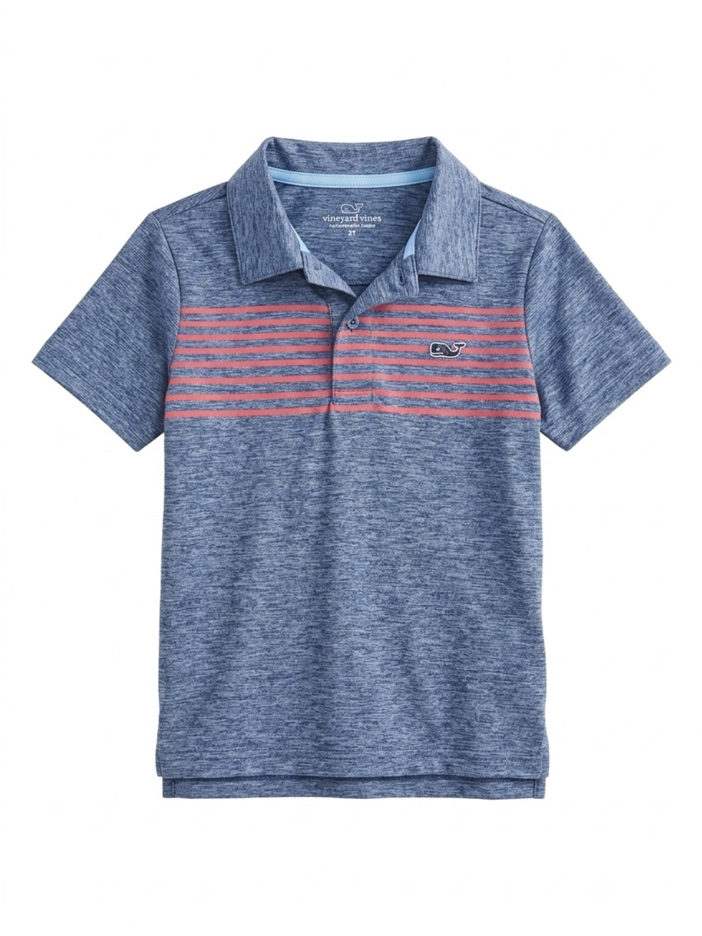 Vineyard Vines Boys 2T Sankaty Performance Polo - Blue & Red Stripe